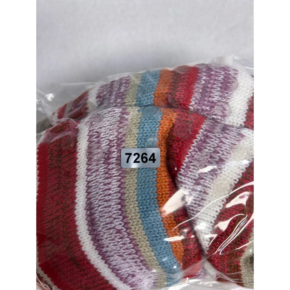 Cozy Cabin ABS Womens NWT Multicolor Striped Sherpa Lined Non Slip Slipper Socks
